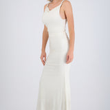 Vestido drapeado brillos