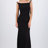 Vestido drapeado brillos