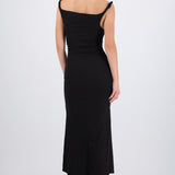 Vestido drapeado brillos