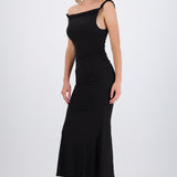Vestido drapeado brillos