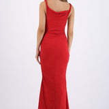 Vestido drapeado brillos