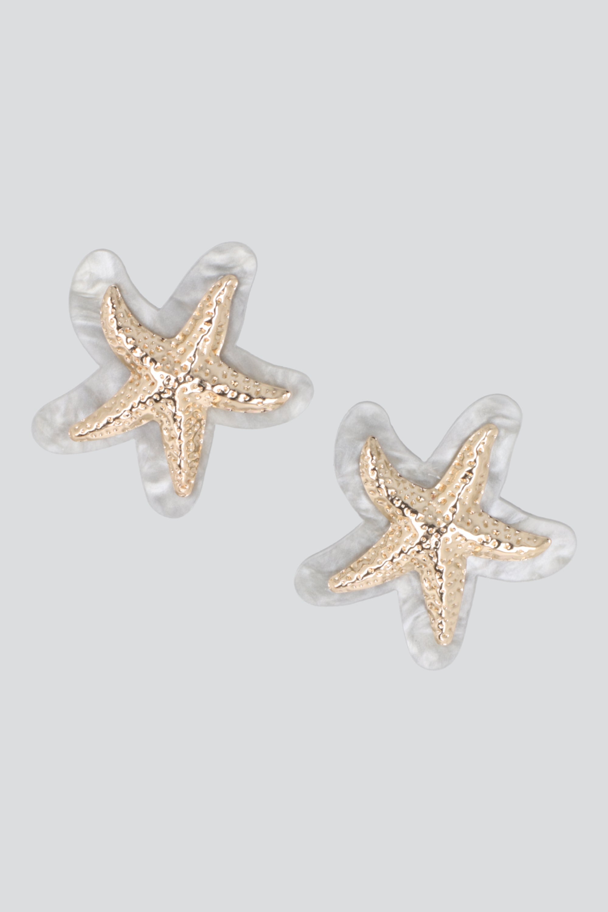 ARETES ESTRELLA MAR ORILLA CAREY GRIS