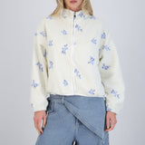 Chamarra flores bordadas