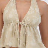 Top halter detalle abertura textura
