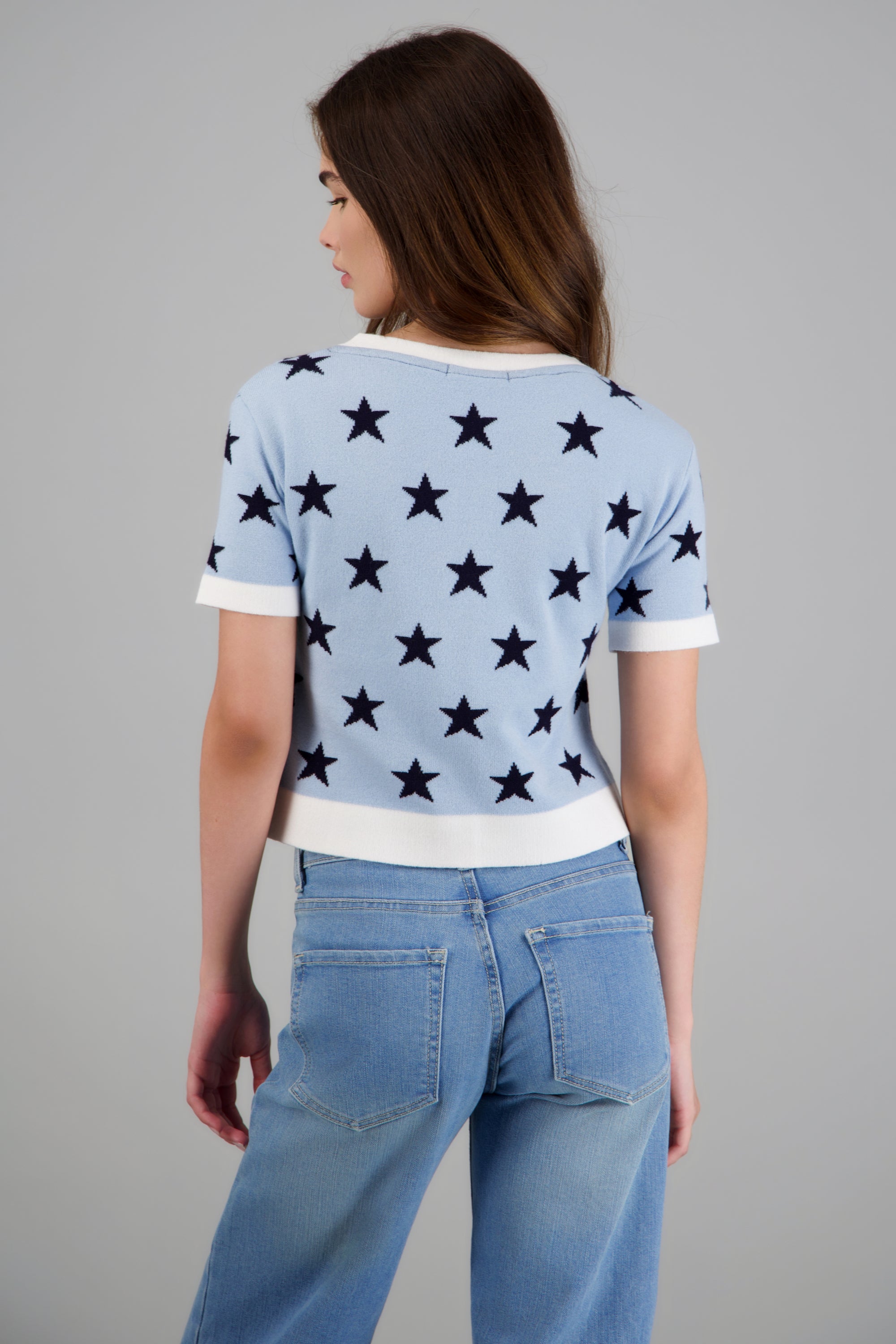 Top botones detalle estrellas AZUL COMBO