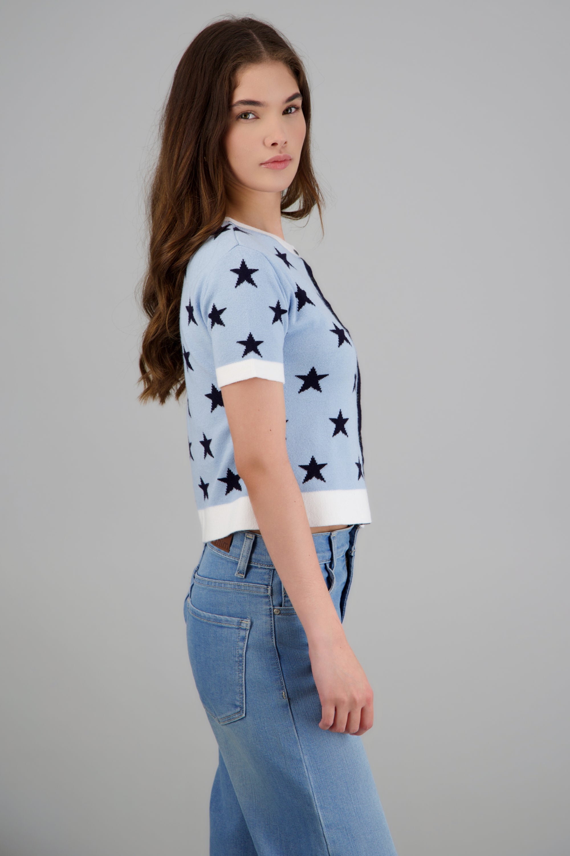 Top botones detalle estrellas AZUL COMBO