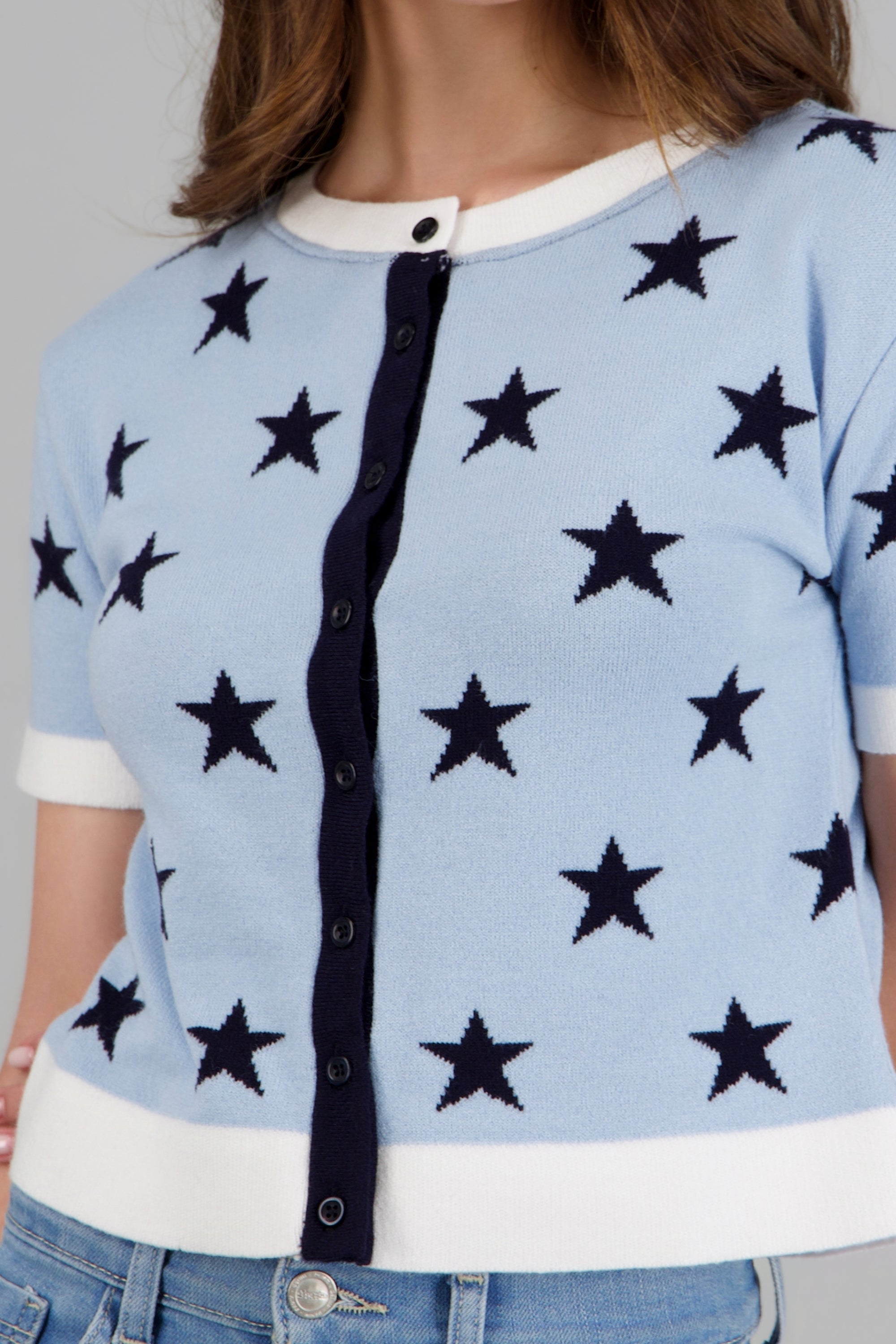 Top botones detalle estrellas AZUL COMBO