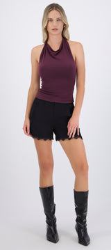 Short sastreado detalle encaje