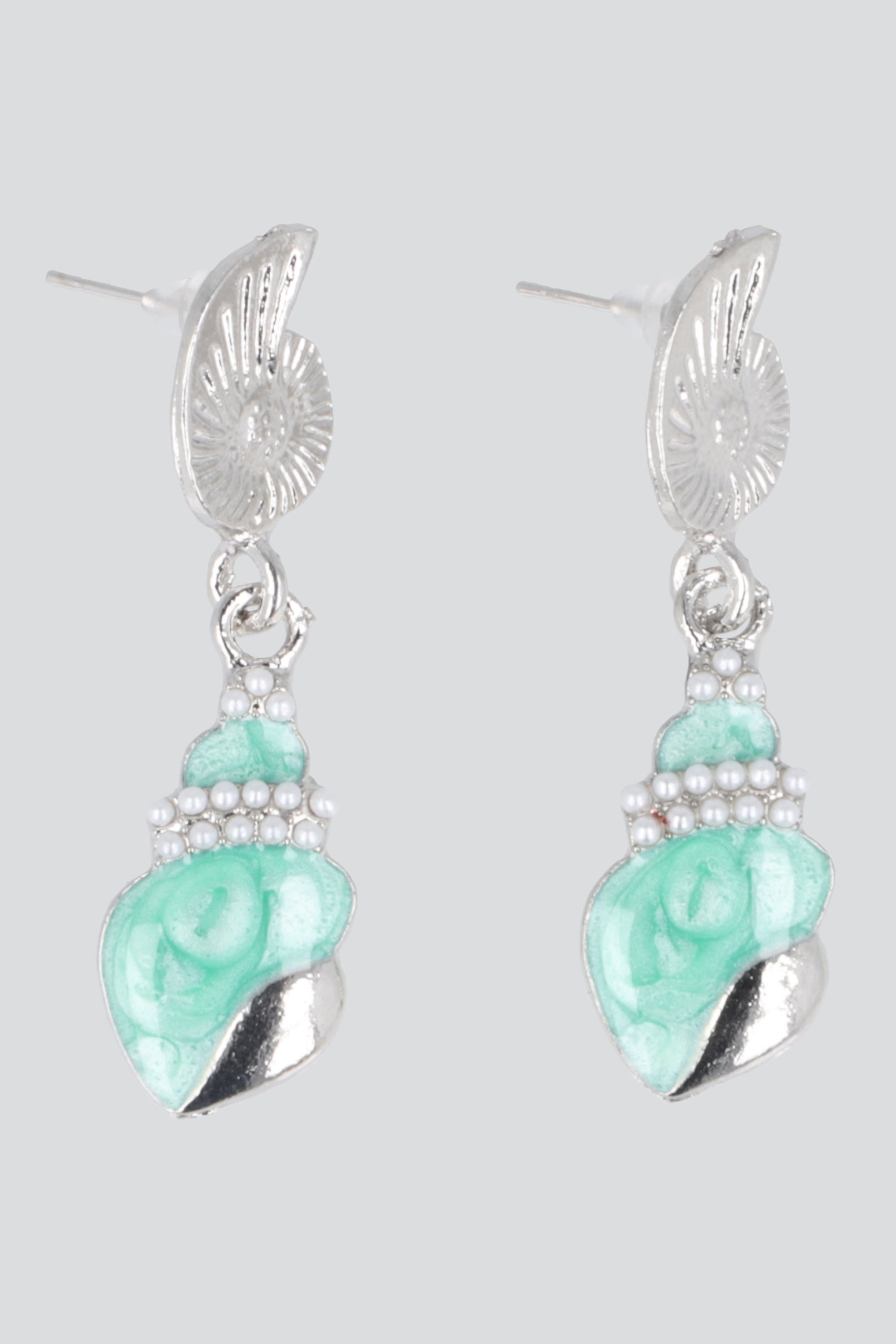 ARETES CARACOLA ESMALTE TURQUESA