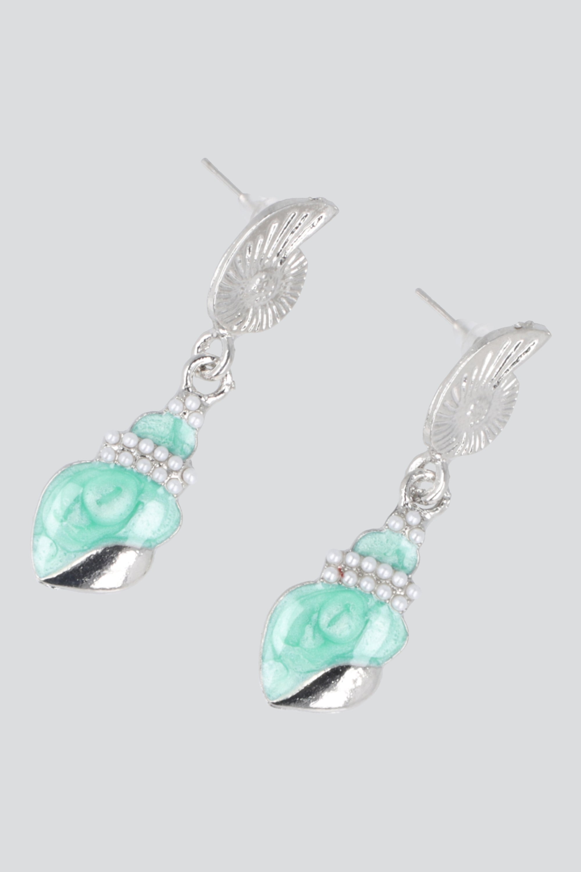 ARETES CARACOLA ESMALTE TURQUESA