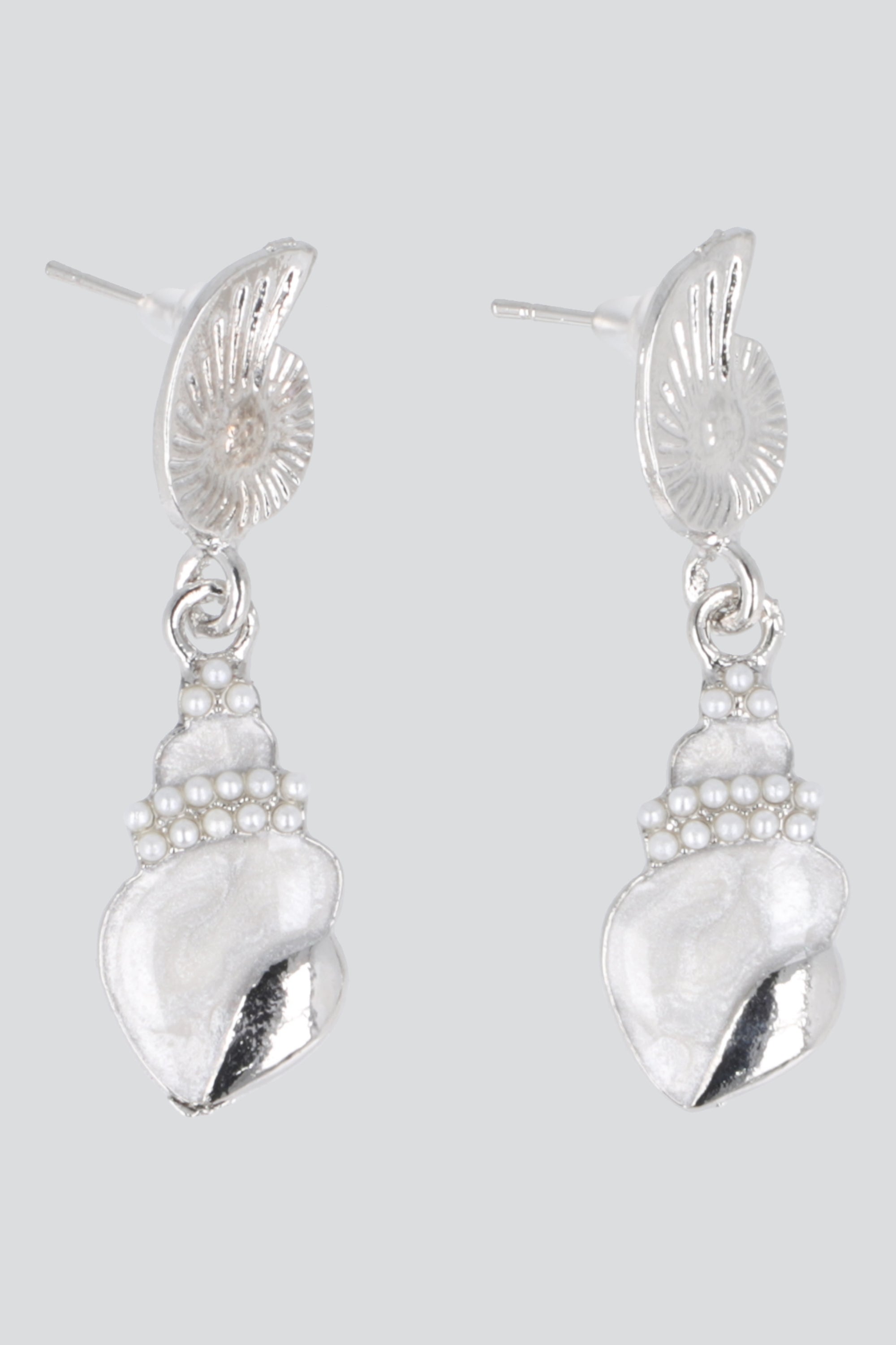 ARETES CARACOLA ESMALTE BLANCO
