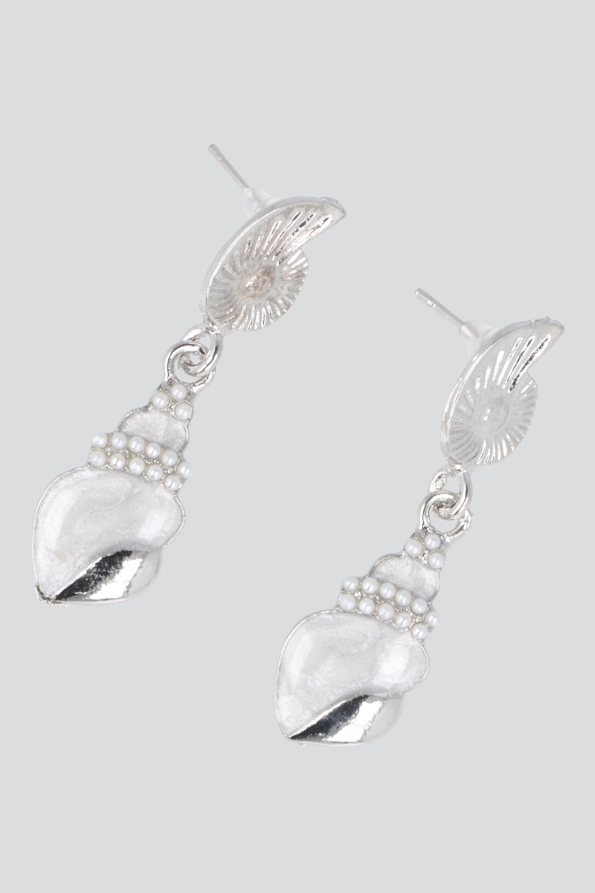 ARETES CARACOLA ESMALTE BLANCO