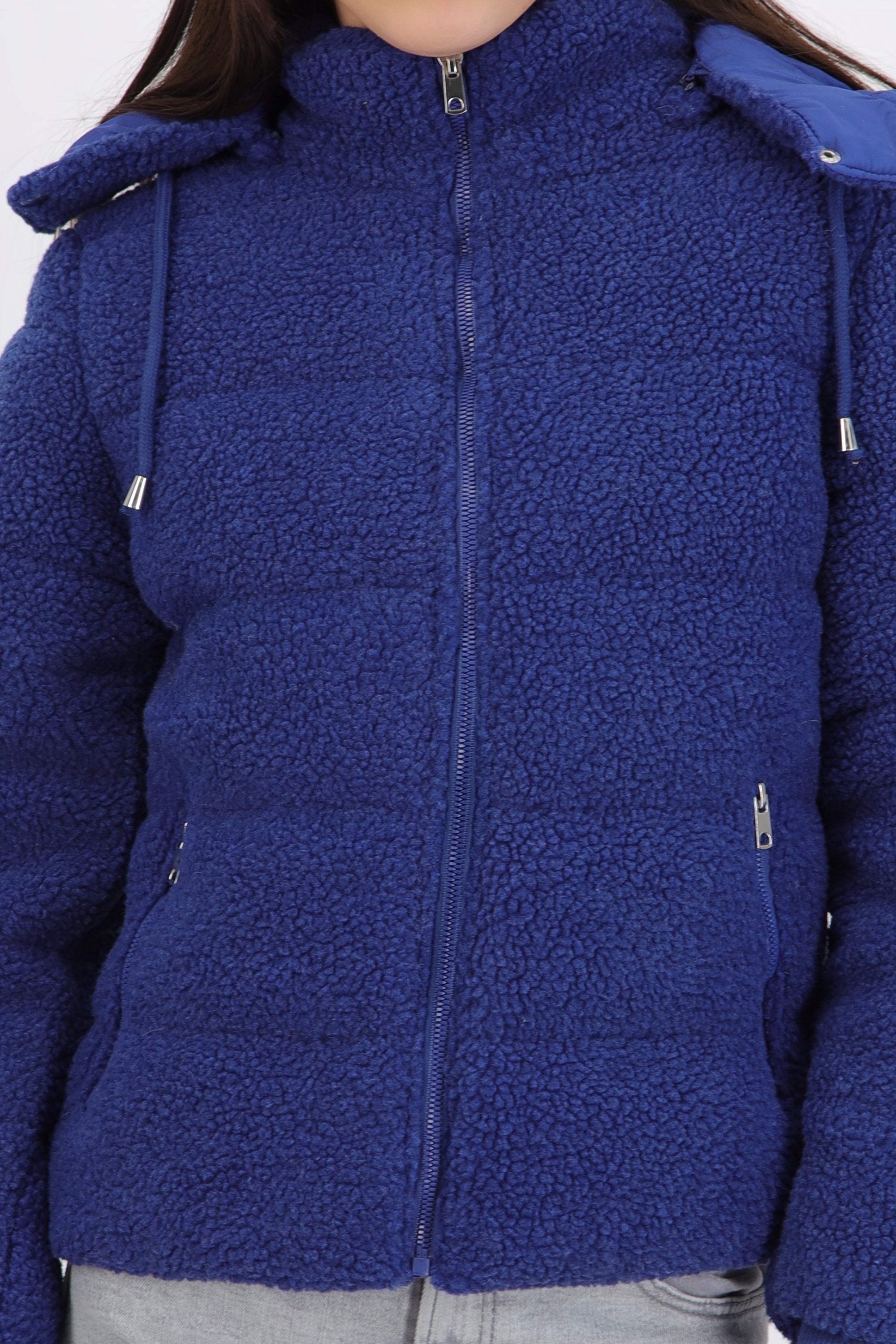 Puffer sherpa con gorro