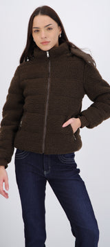 Puffer sherpa con gorro