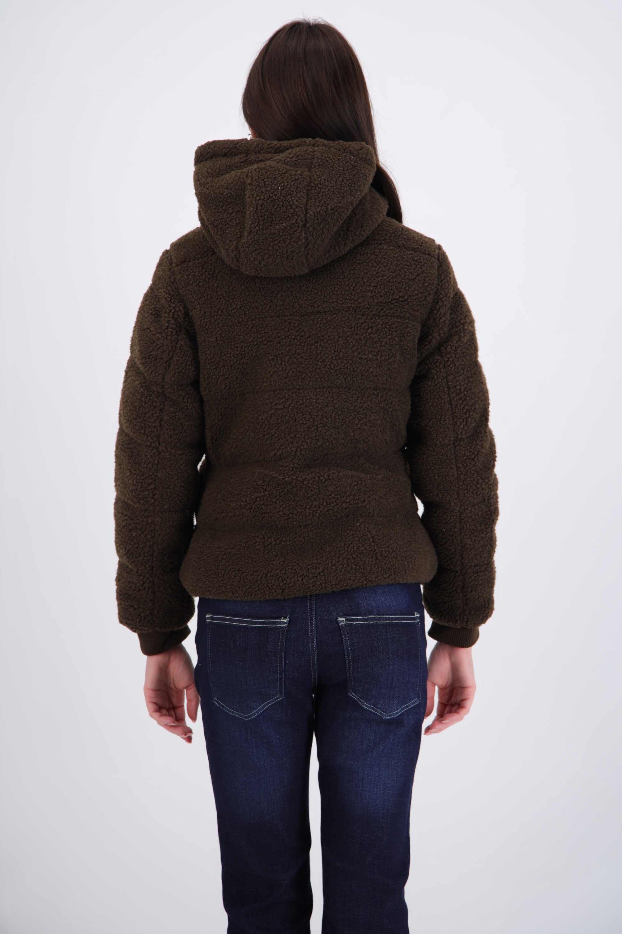 Puffer sherpa con gorro