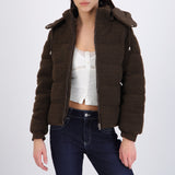 Puffer sherpa con gorro