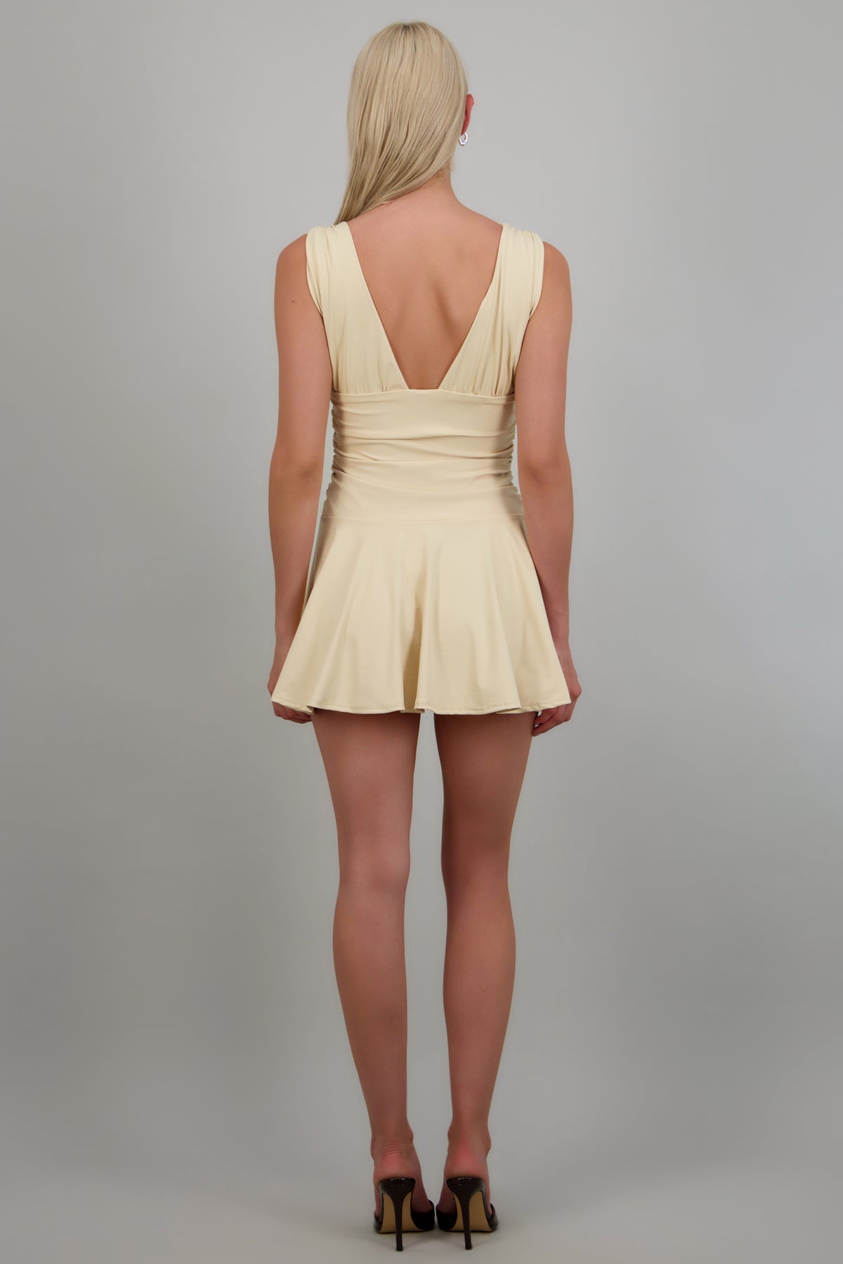 Vestido mini drapeado escote v ARENA