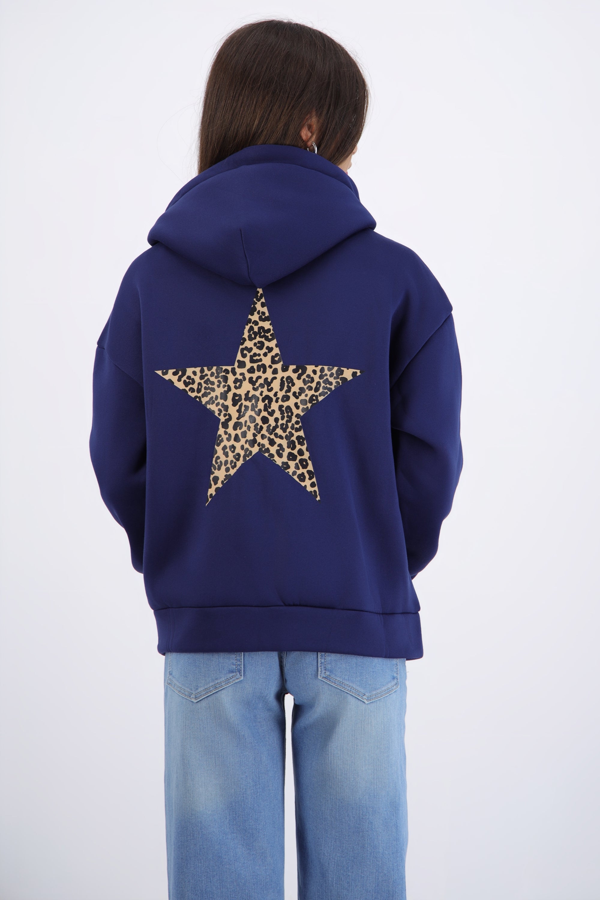 Chamarra estampado estrella animal print AZUL MARINO