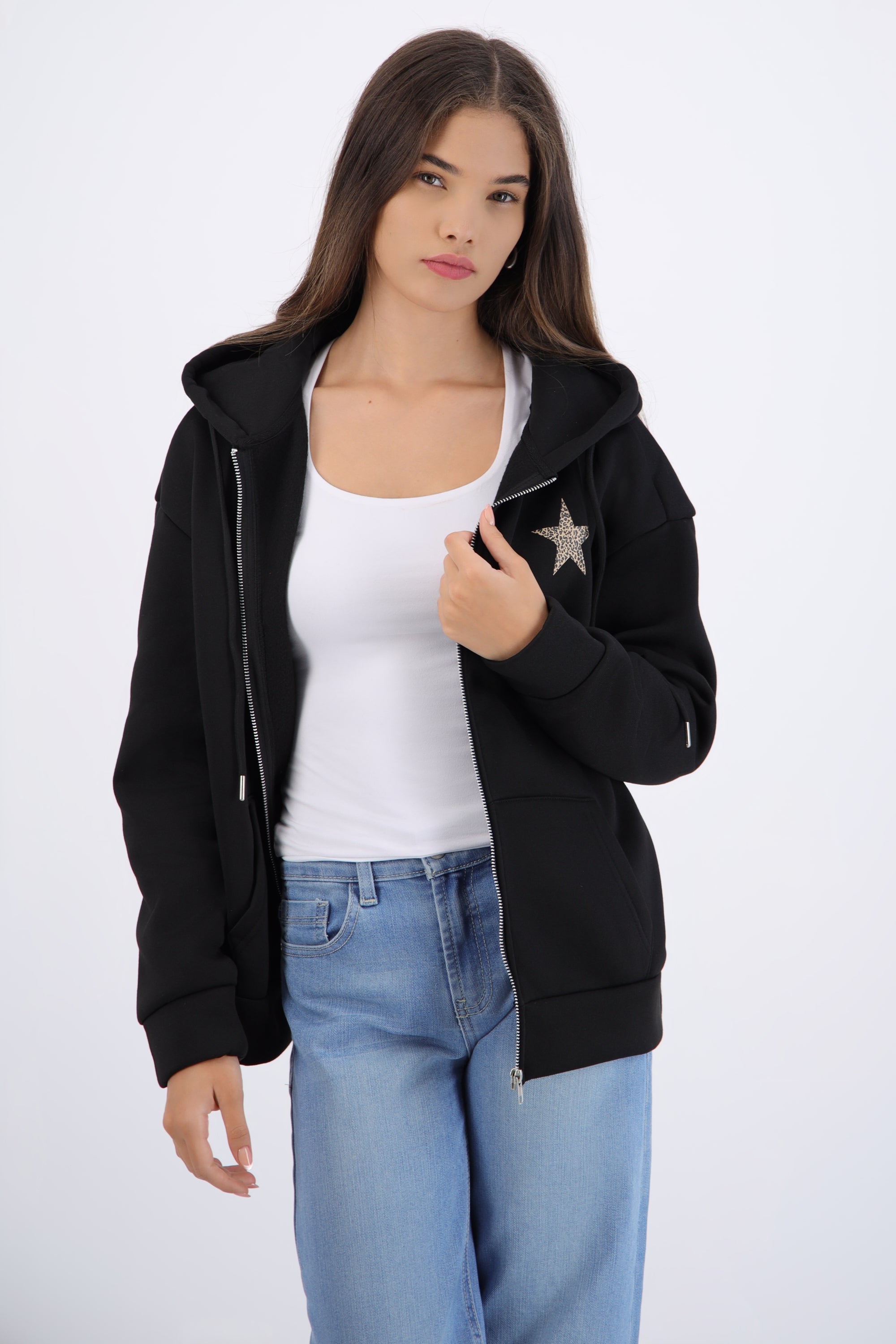 Chamarra estampado estrella animal print
