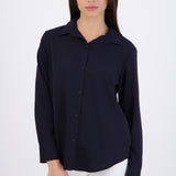 Camisa lisa manga larga botones