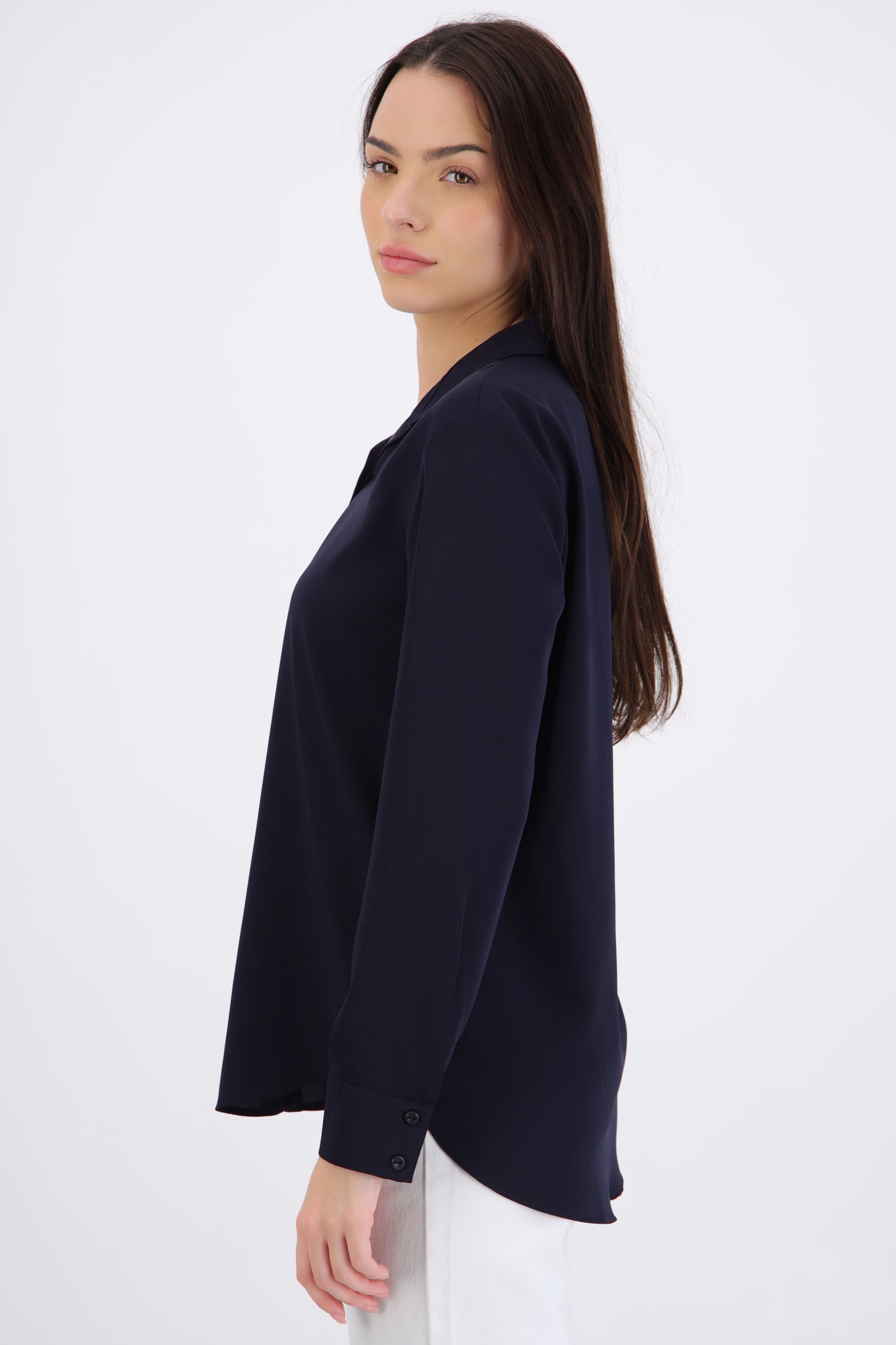 Camisa lisa manga larga botones