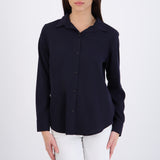 Camisa lisa manga larga botones