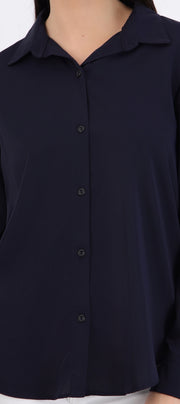 Camisa lisa manga larga botones