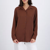 Camisa lisa manga larga botones