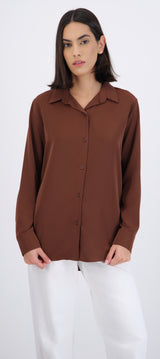 Camisa lisa manga larga botones