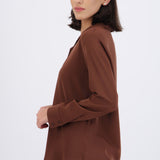 Camisa lisa manga larga botones