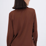 Camisa lisa manga larga botones
