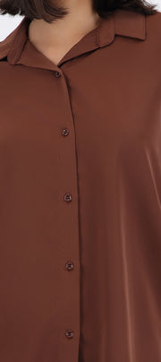 Camisa lisa manga larga botones