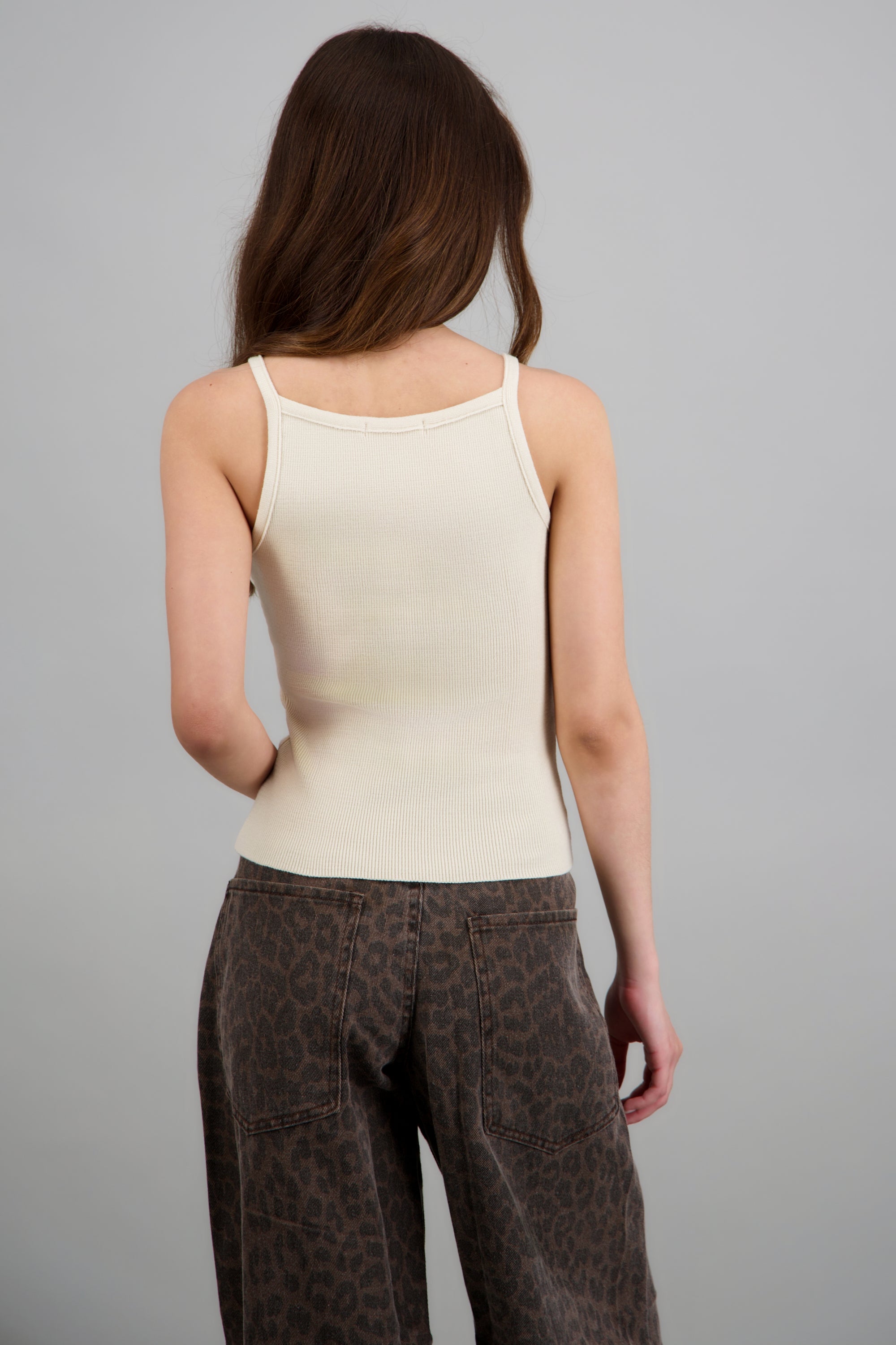 Top escote recto tirantes CREMA