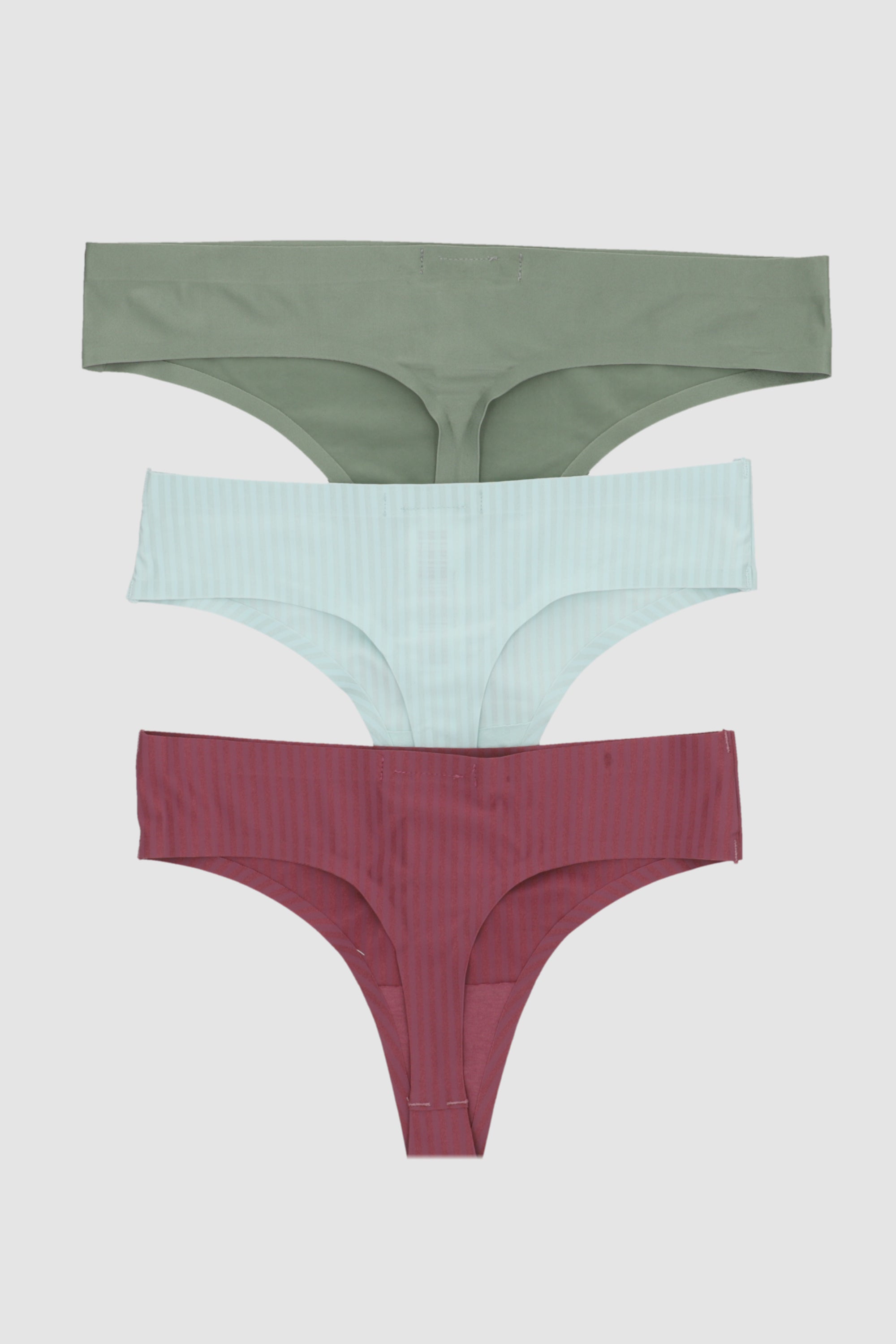 Tripack tangas sin costura rayas AZUL COMBO