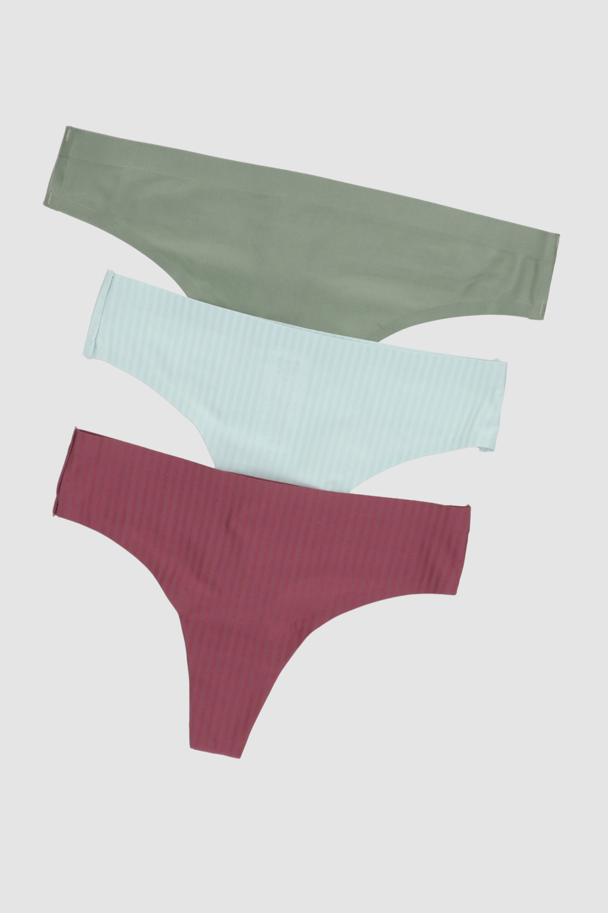 Tripack tangas sin costura rayas AZUL COMBO