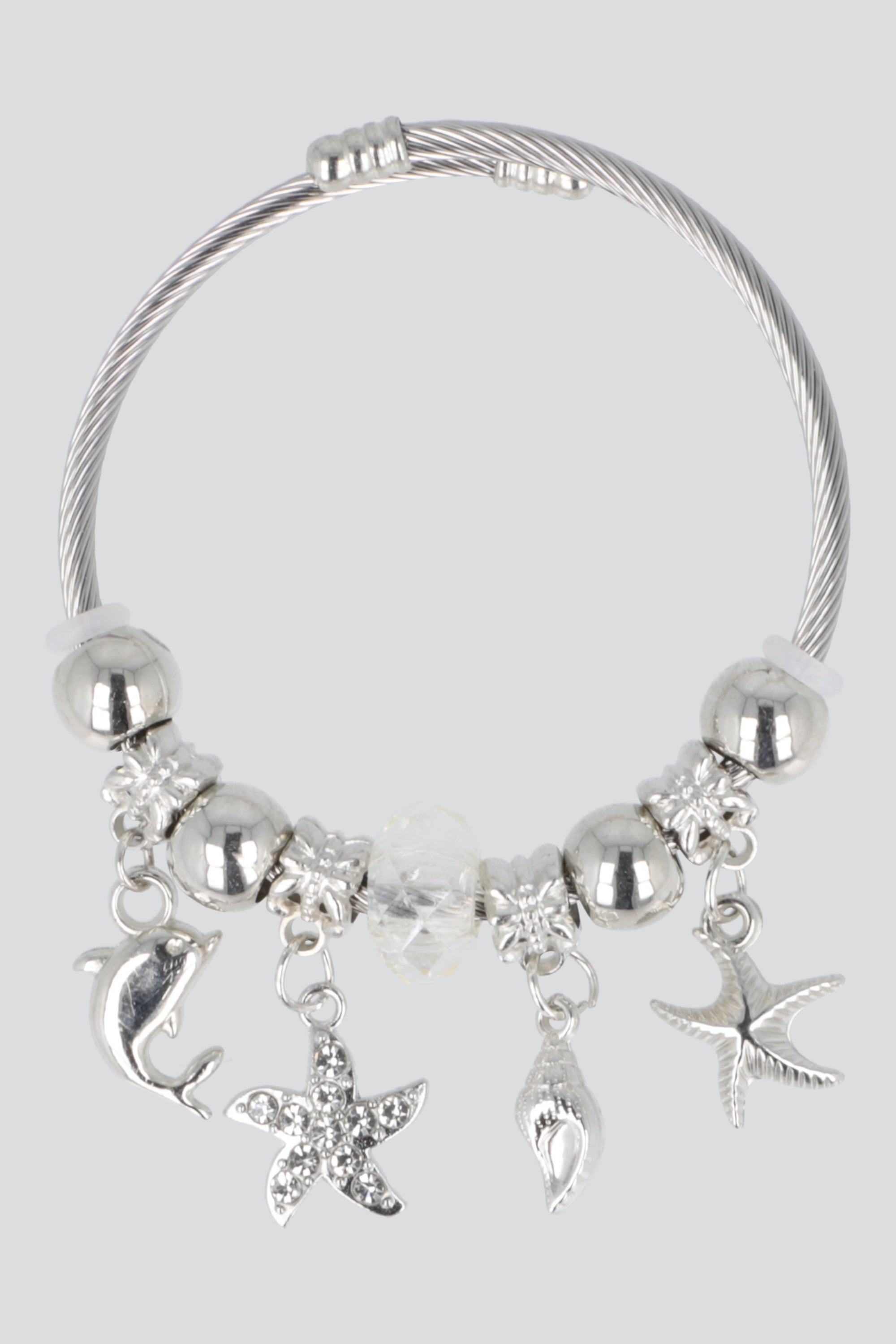 PULSERA RESORTE CHARMS DELFIN PLATA