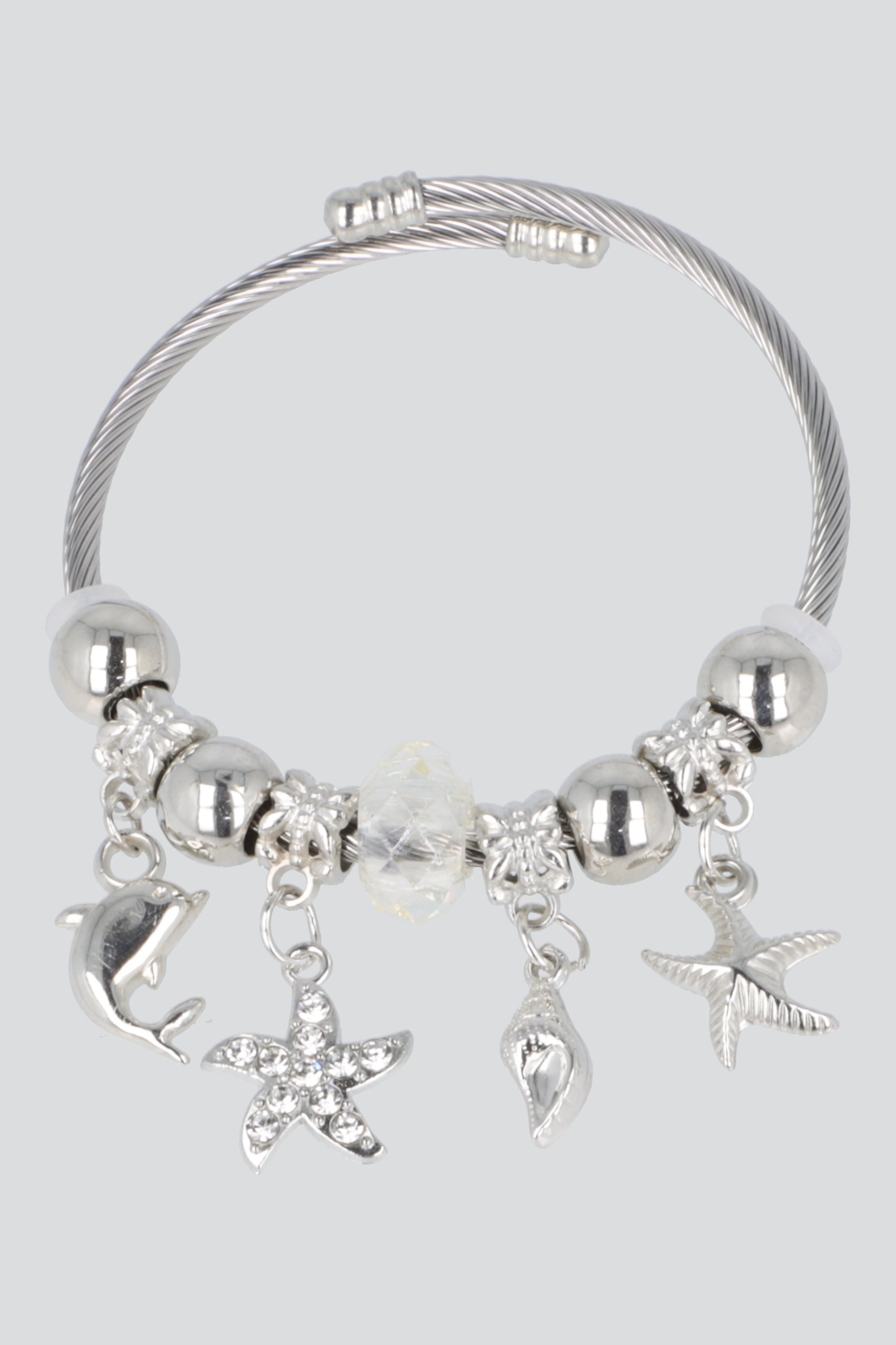 PULSERA RESORTE CHARMS DELFIN PLATA