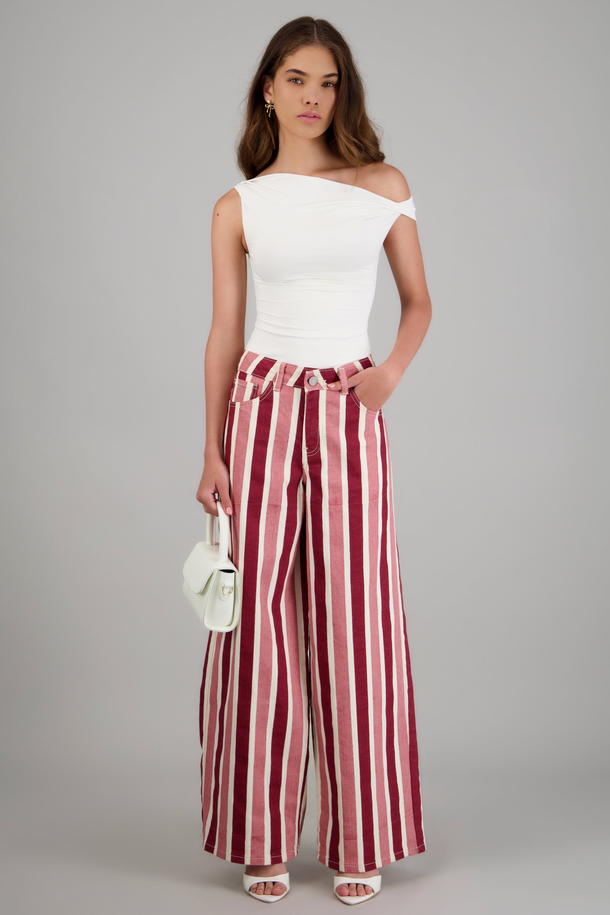 Jeans wide leg rayas gruesas ROSA