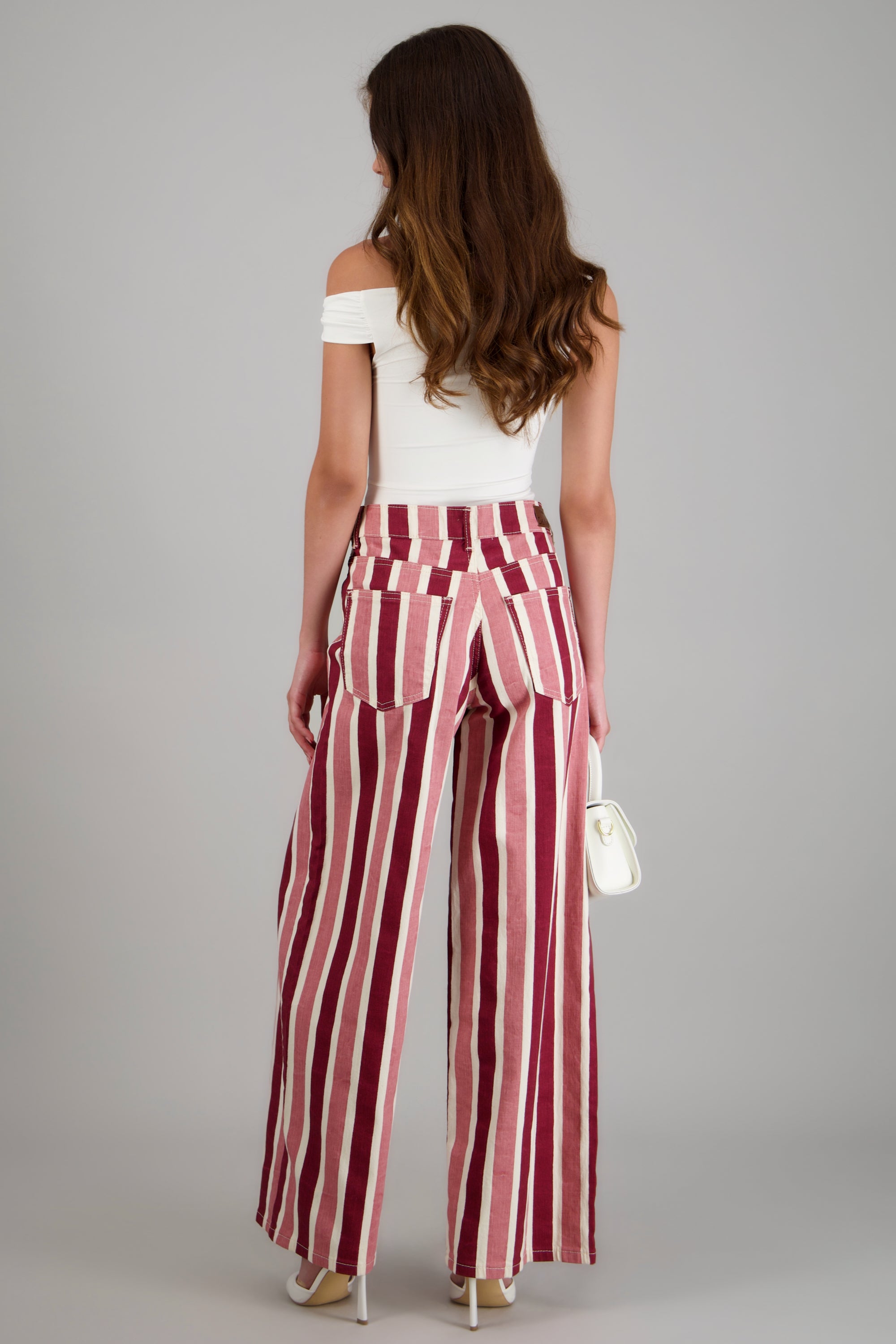 Jeans wide leg rayas gruesas ROSA