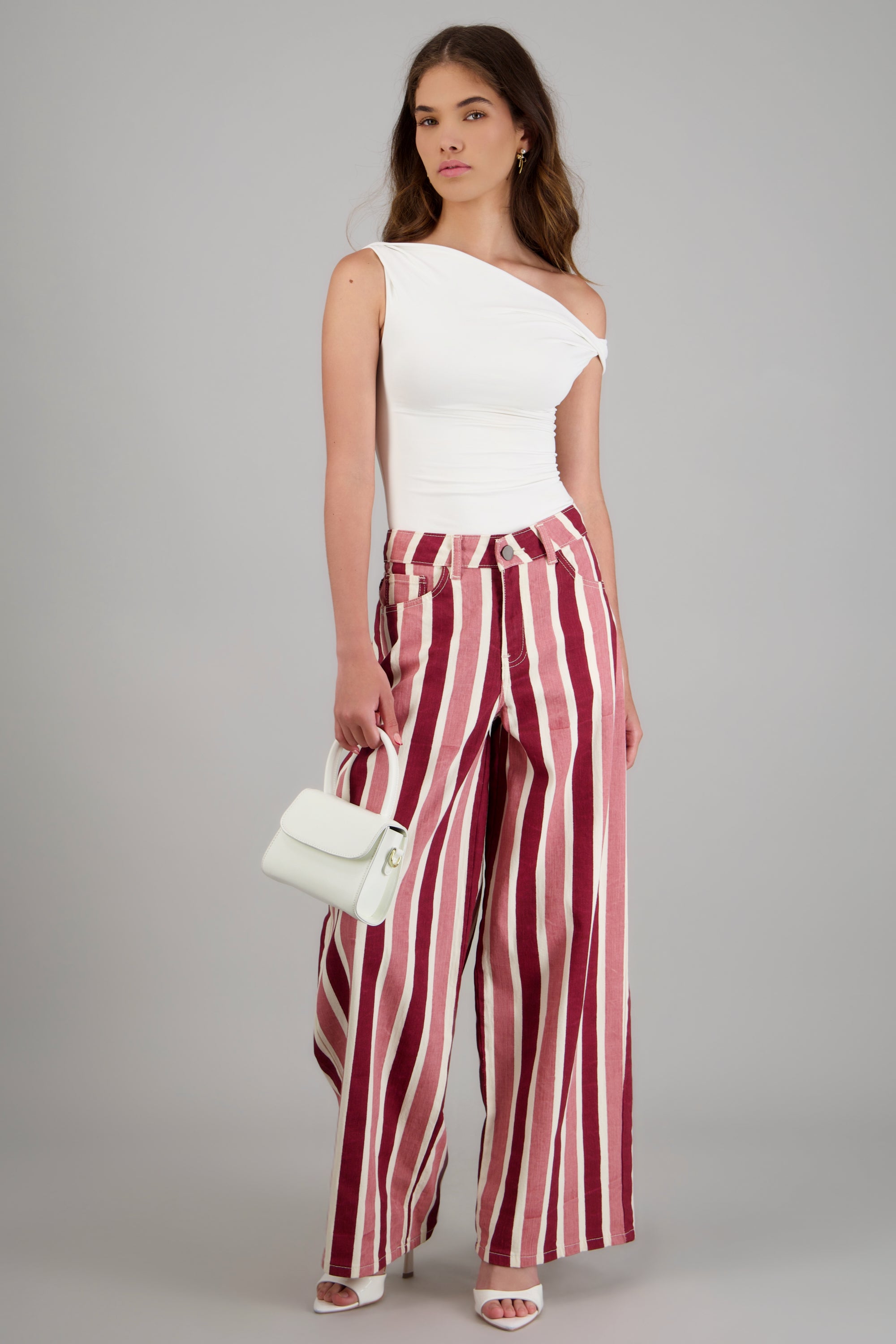 Jeans wide leg rayas gruesas ROSA
