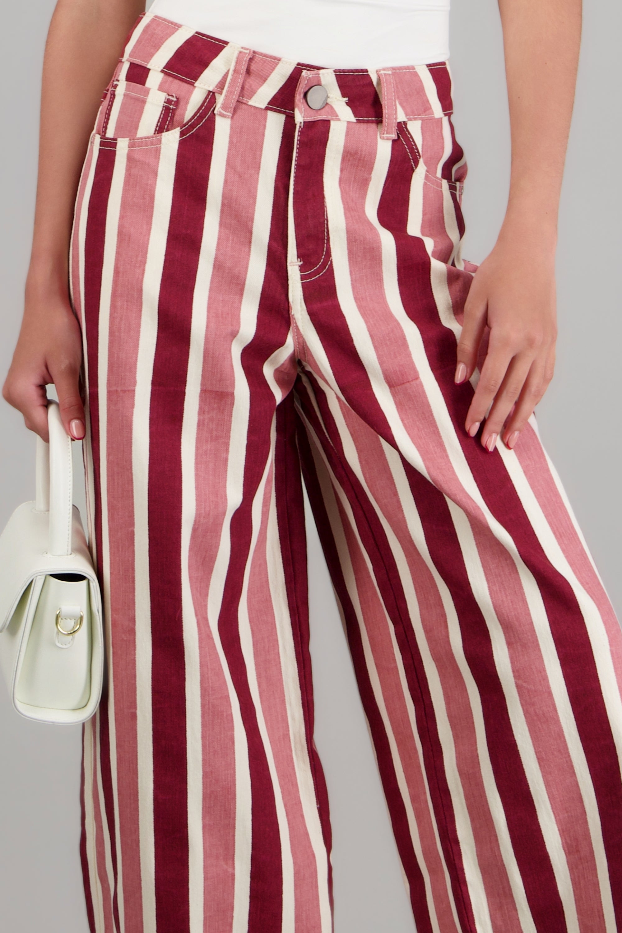 Jeans wide leg rayas gruesas ROSA