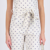 Jumpsuit strapless cinto polka dots