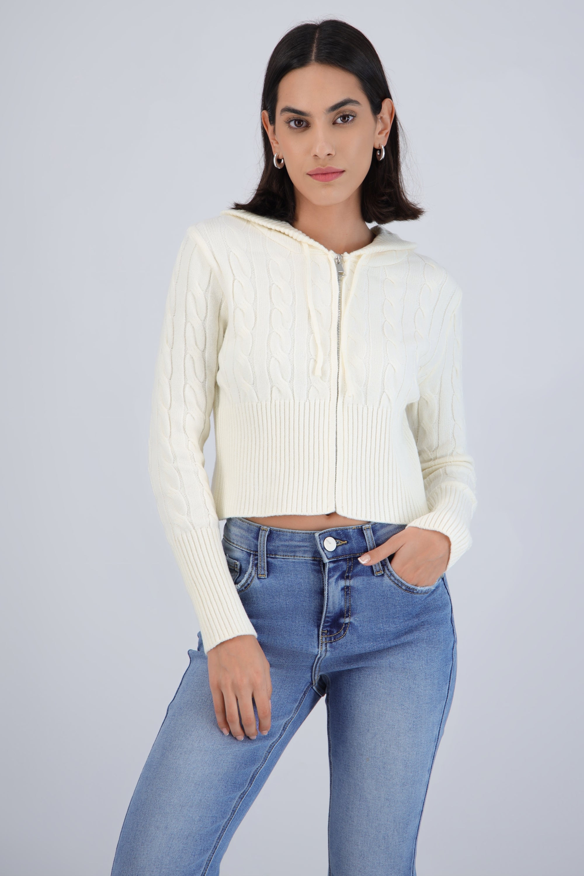 Sudadera tejido trenza