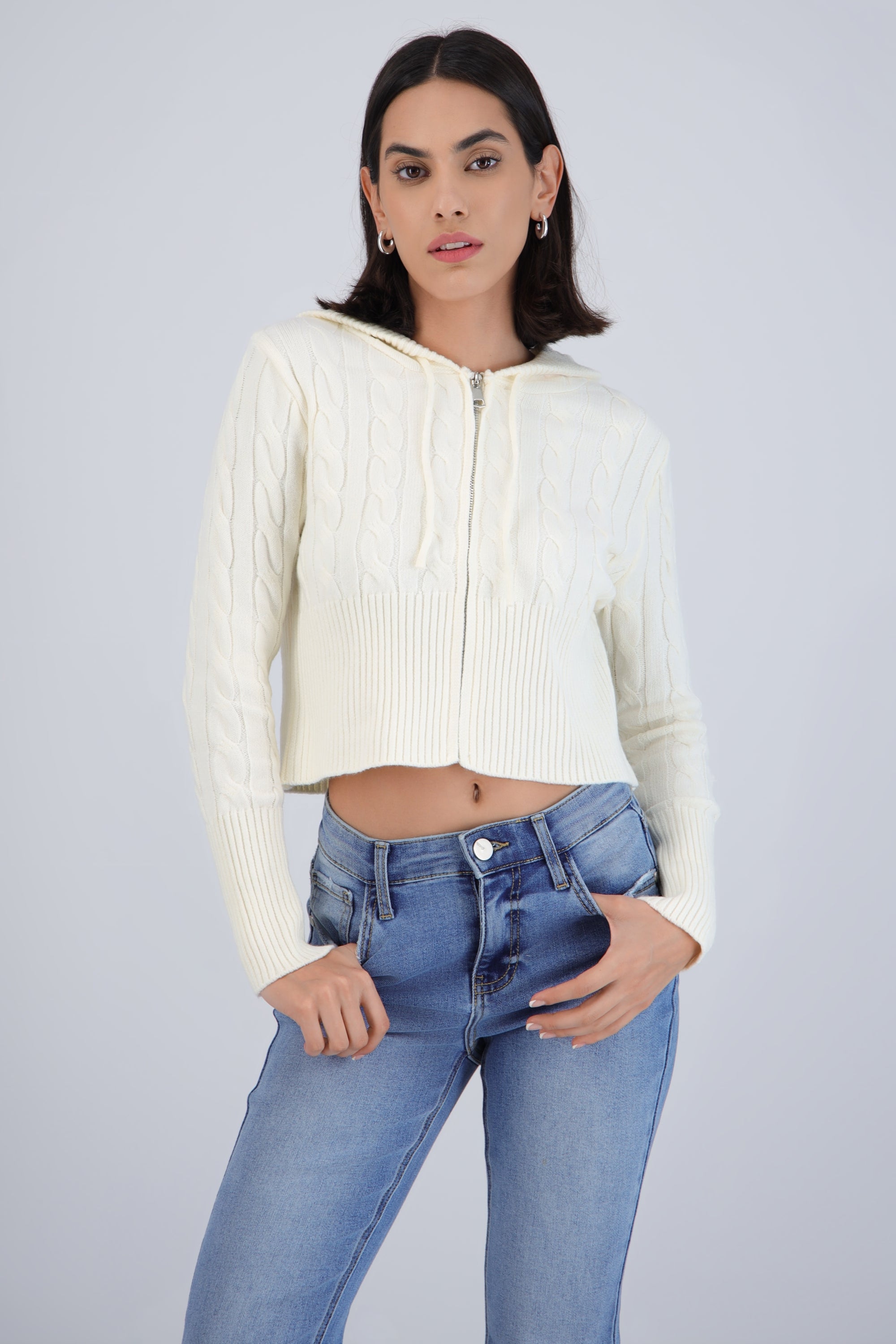 Sudadera tejido trenza