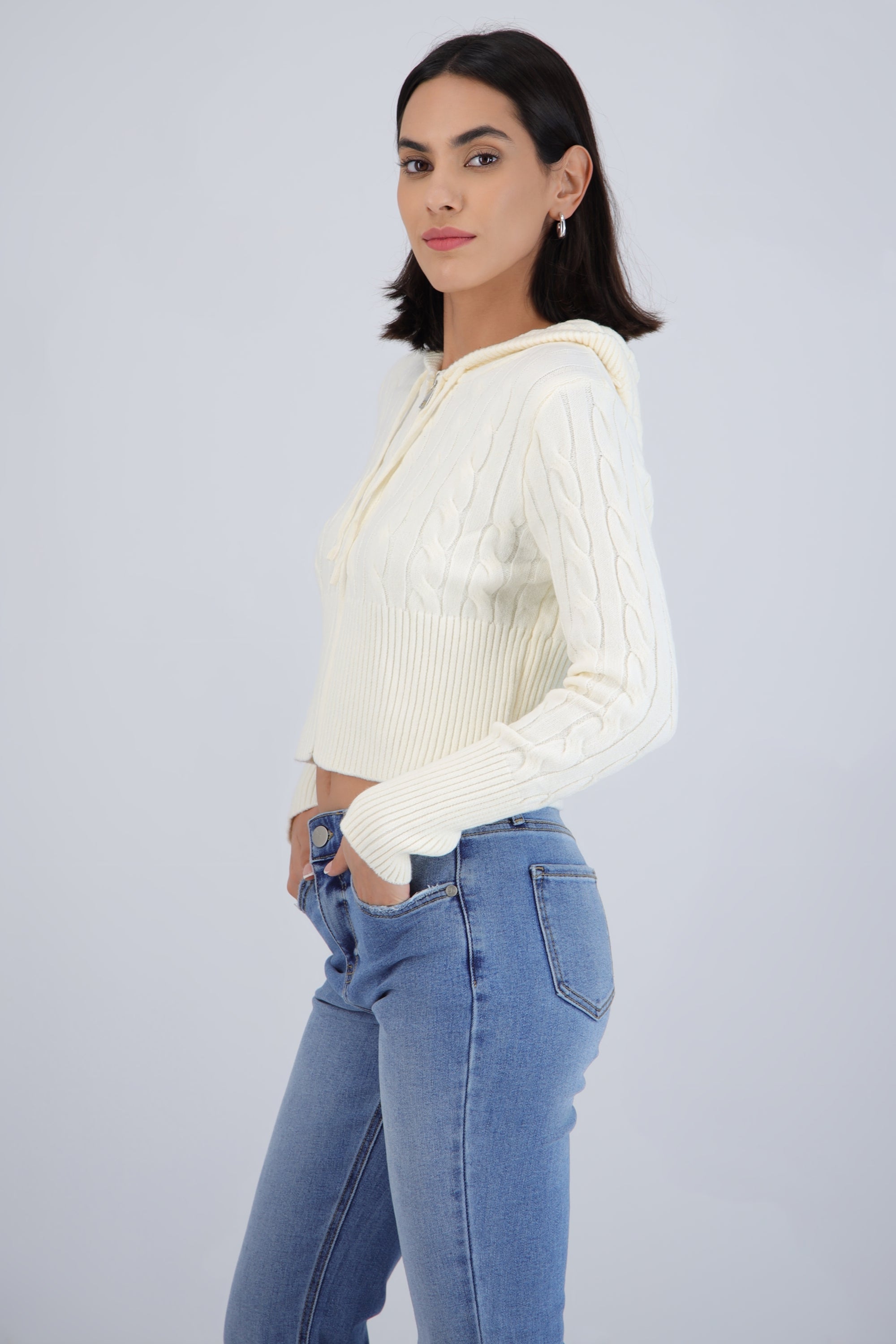 Sudadera tejido trenza
