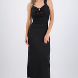 Vestido liso escote espalda