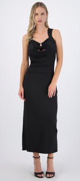 Vestido liso escote espalda