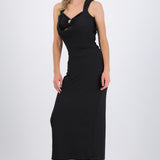 Vestido liso escote espalda