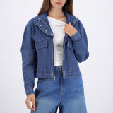 Chamarras denim bolsas