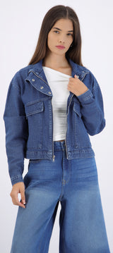 Chamarras denim bolsas